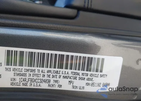 2012 Jeep Grand Cherokee Limited from USA, damaged, VIN 1C4RJFBGXCC324030
